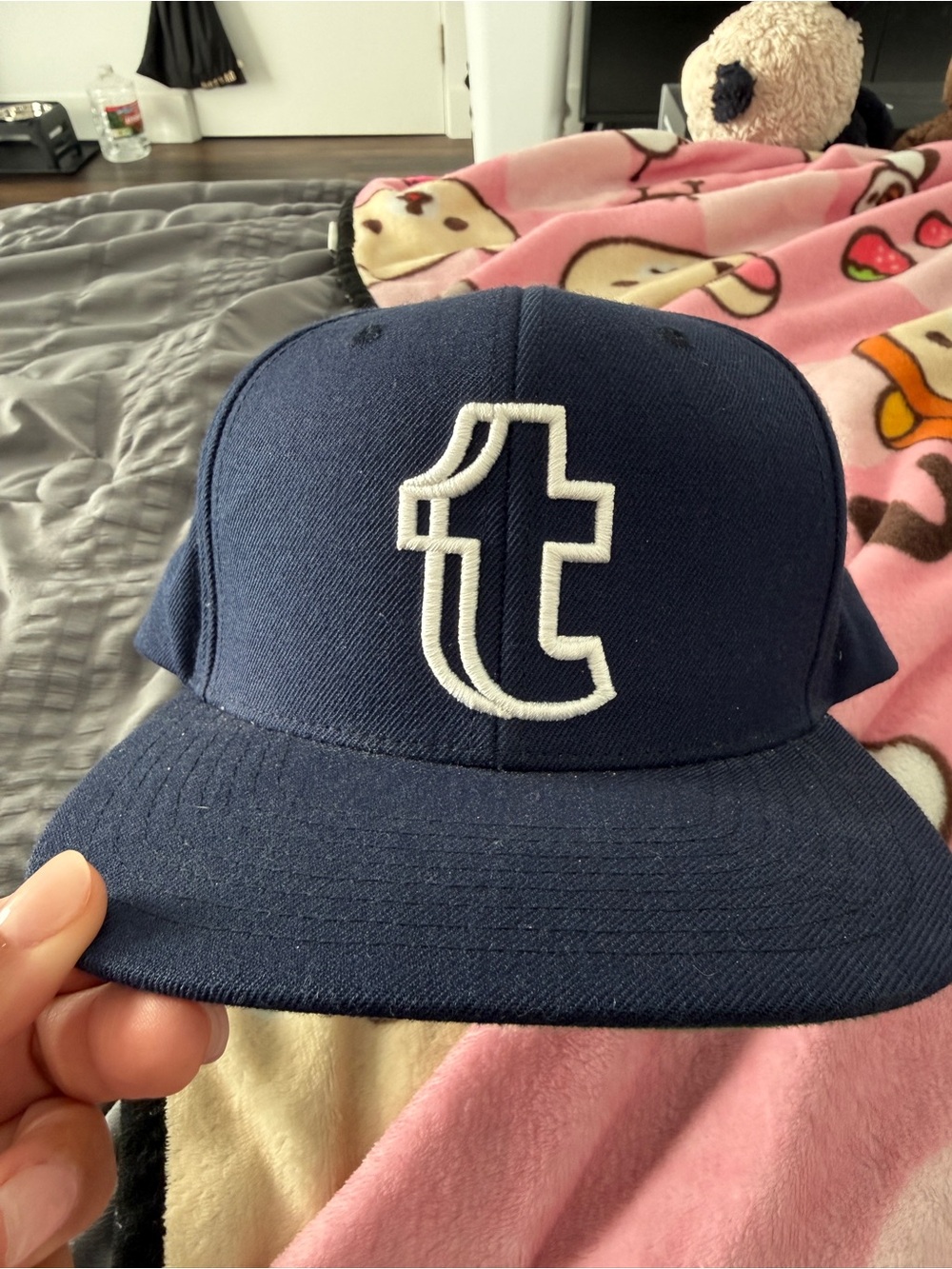 Navy Baseball Cap with White “t” tumblr Logo